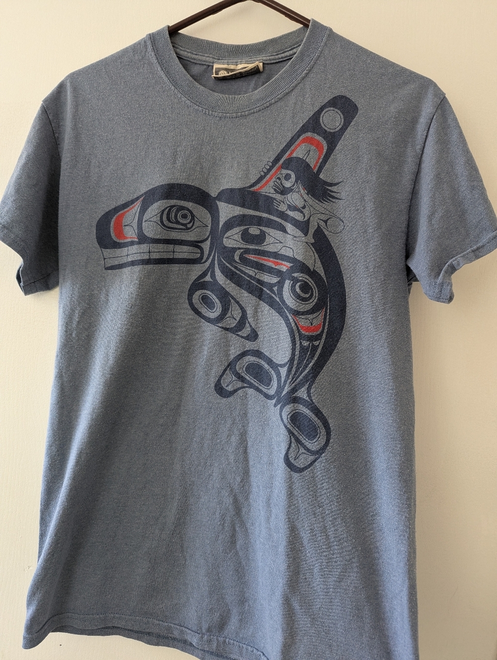 Native Designed Whale Rider Slate Blue Short-Sleeve Tee